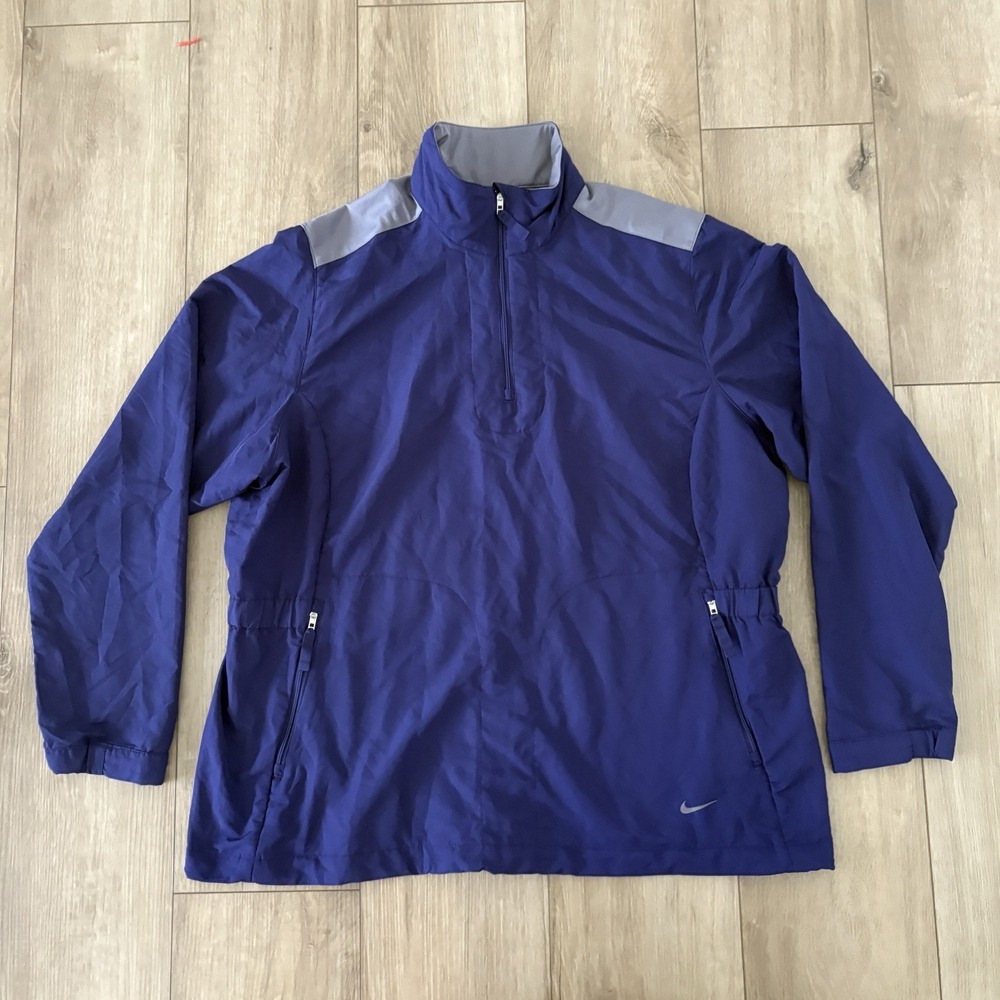NIKE Golf Women's 1/4 Zip Pullover Jacket Windbreaker Purple Size XL Cinch Waist
